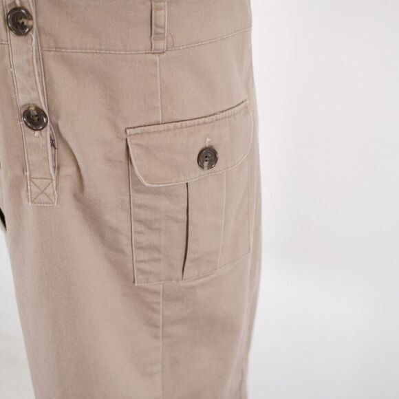 Liz Claiborne Tan Canvass Collared Dress Size 8 Sleeveless Cotton Nylon Spandex - Picture 3 of 10